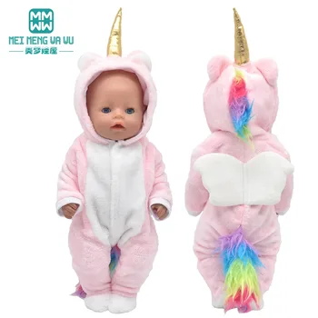 Кукольная одежда для новорожденных 43 см аксессуары для новорожденных Мода Плюшевая мультяшная цельная одежда Игрушки подарок для девочки