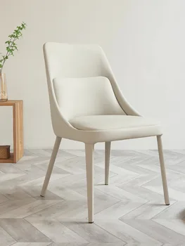 Легкие роскошные обеденные стулья, современный минималистичный кремовый книжка, скандинавская кожа кошачьих царапин белый, итальянские минималистичные стулья для дома