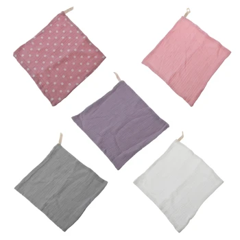 Легкостирящееся и многоразовое полотенце для кормления для малышей, мальчиков и девочек, мягкая хлопок, 5 упаковок, детские мочалки широкого использования
