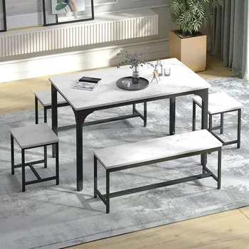 Набор обеденных столов WiberWi, набор кухонных обеденных столов 47,3 дюйма, кухонный стол и стулья, для небольших кухонных помещений