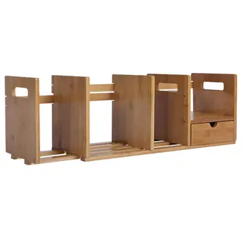Настольная подставка для книжной полки, расширяемый органайзер для офисных принадлежностей с выдвижным ящиком, настольный книжный шкаф для кабинета, дома, кухни, гаража