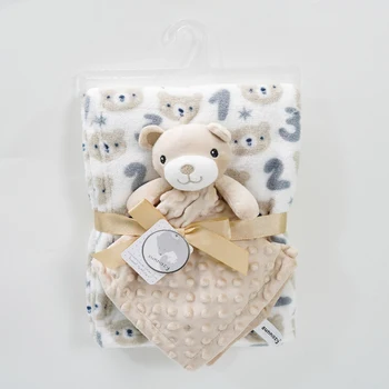  Новорожденный ребенок успокаивает одеяло Высококачественные фланелевые флисовые пеленальные одеяла для новорожденных с наборами игрушек безопасности для детских постельных принадлежностей
