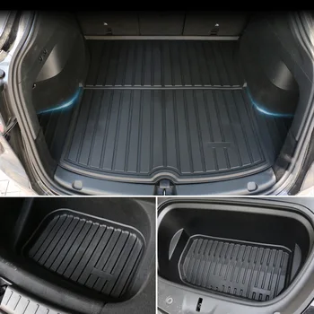 Новый коврик для багажника 3D Аксессуары для ног Модель Y 2022 Автомобильные коврики Передний / задний ящик для хранения Защитные накладки TPE Tesla Model Y