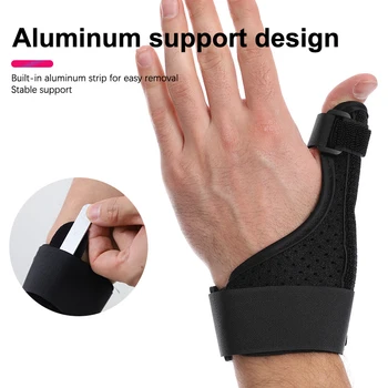 Оберните большой палец вокруг защиты запястья, защитите сухожильный влагал и поддержите защиту запястья алюминиевой полосой