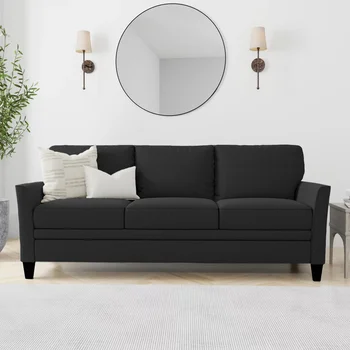 Опора Auden 3-местный классический современный диван, черный