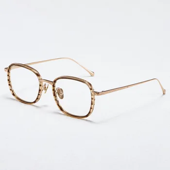 Оптические очки для мужчин и женщин Ретро Дизайнер M9014-2 Модные квадратные оправы из титана из стекловолокна Европейский и американский стиль