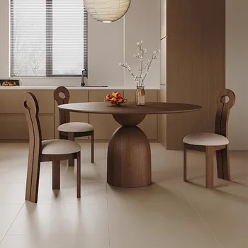 Органайзер Обеденный стол на 8 персон Современный круглый деревянный обеденный стол Поворотный стол Роскошные мюблы Para El Hogar Домашняя мебель