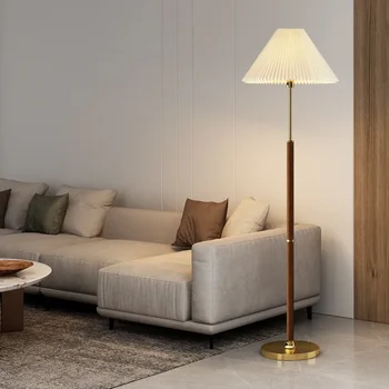  плиссированный торшер гостиная кабинет спальня кровать головной свет роскошный креативный простой американский ретро вертикальная настольная лампа