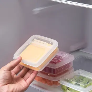 Прозрачная коробка для хранения ломтиков сыра Холодильник Контейнер для масла Портативный холодильник Фрукты Овощи Чехол для органайзера для хранения свежести