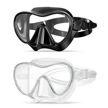 Профессиональный анти-туман HD Мода Большая рама Маска для дайвинга Очки для плавания Силиконовое закаленное стекло Подводное плавание с аквалангом Большая рама Зеркало