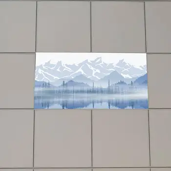 Расслабляющий спокойный потолочный абажур Элегантные ландшафтные узоры Абажур Пламя Магнитная декоративная крышка для офиса для безопасности