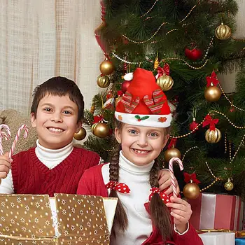 Санта Шапка Для Детей Рождественские Праздничные Украшения Праздничная Шапка С Рогами На Рождество Чулок Новый Год Детский Праздничный Головной Убор