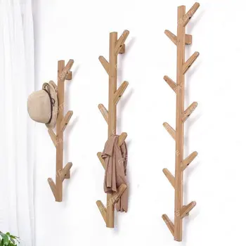 скандинавская креативная бамбуковая вешалка для верхней одежды вешалка для модного дерева для спальни настенная вешалка для гостиной
