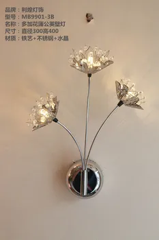 Современный минималистичный креативный светодиодный настенный светильник из нержавеющей стали с одуванчиком, хрустальные ананасовые бусины, ремесла, светодиодный художественный настенный светильник