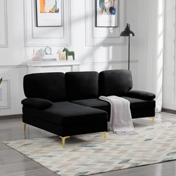 Современный секционный диван с шезлонгом, L-образный угловой диван, удобный диван и диван с каркасом из массива дерева