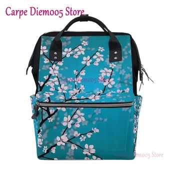 Сумки для подгузников Рюкзаки Рюкзак для мумии с цветущей сакурой Дорожный рюкзак для ноутбука