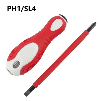 Тестер отверток Ручка Крест Двойная головка Электрическая ручка Измерительная отвертка двойного назначения PH1 / SL4 Детектор напряжения
