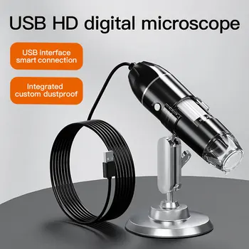 Фирменный цифровой USB-микроскоп 50X-1000X Профессиональные электронные микроскопы с 8 светодиодными эндоскопическими зумами Кронштейн лупы для камеры