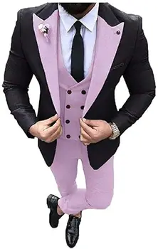 Формальные деловые мужские костюмы Костюм Пик Лацкан Жених Свадьба Мужчины Костюмы Смокинги Terno Masculino Prom Blazer 3 шт