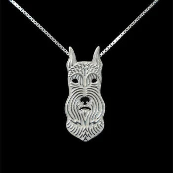 Цвергшнауцер (купированные уши) ювелирные украшения кулон ожерелье позолоченное посеребренные Простое абстрактное животное