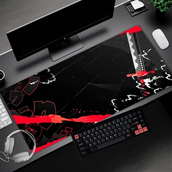 Черный коврик для мыши Red Mesa Gamer Аксессуары для ПК 90x40 Компьютерный коврик для мыши 100*50 Коврики для мыши Xxl Samurai Deskmat Коврик для клавиатуры 120 60