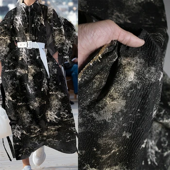 Черный креативный силуэт двусторонний жаккардовый текстиль ткань куртка брюки одежда дизайнерская ткань