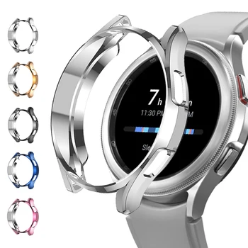 Чехол для Samsung Galaxy Watch 6 Classic 43 47 мм Пластинчатый бампер из ТПУ для Samsung Watch 4 Classic 42 46 мм 5Pro 45 мм Защитная пленка для экрана